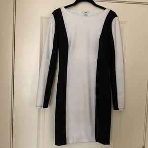 Black and white fitted dress